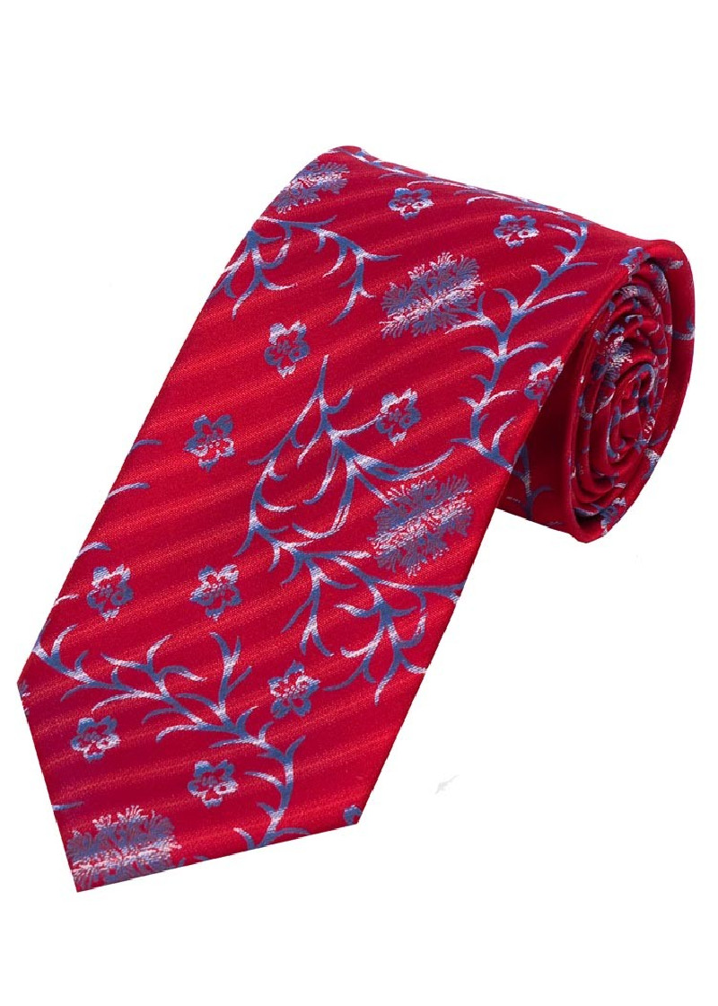 Cravatta business XXL con motivo a viticcio rosso