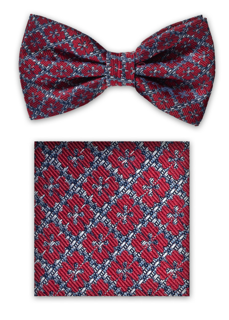 Set di papillon con motivo astratto rosso