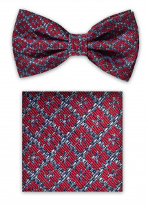 Set di papillon con motivo astratto rosso