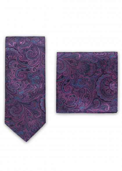 Set di cravatte aus dem gleichen Stoff und Farbe