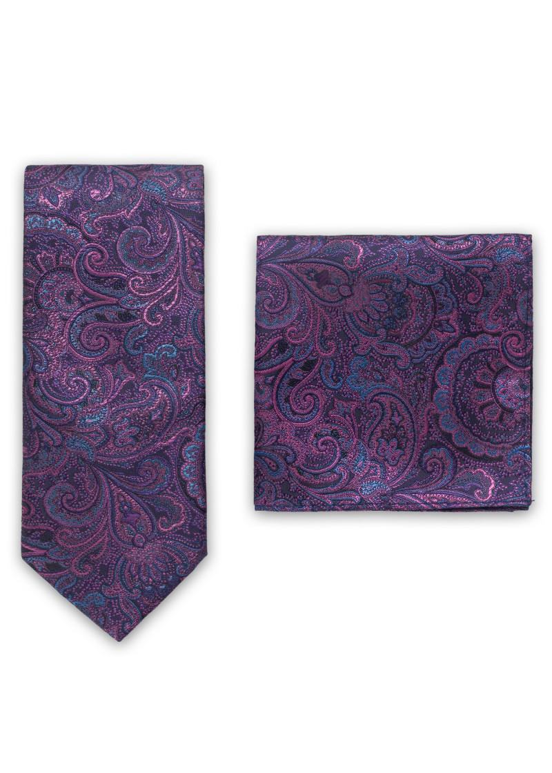 Set di cravatte da uomo in viola e blu