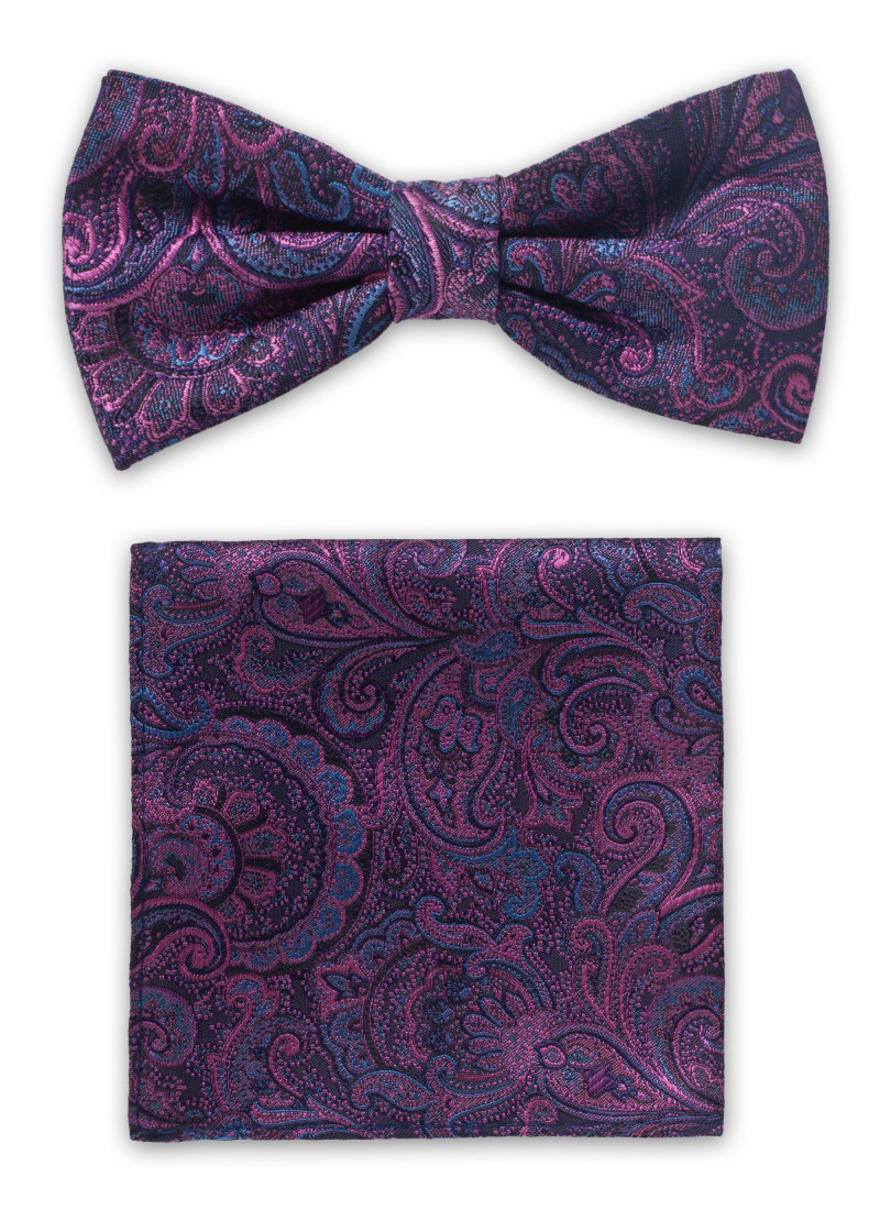 Set di papillon con motivo paisley nei colori