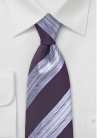 Cravatta da uomo con disegno a strisce viola