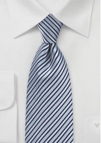 Cravatta righe argento azzurre