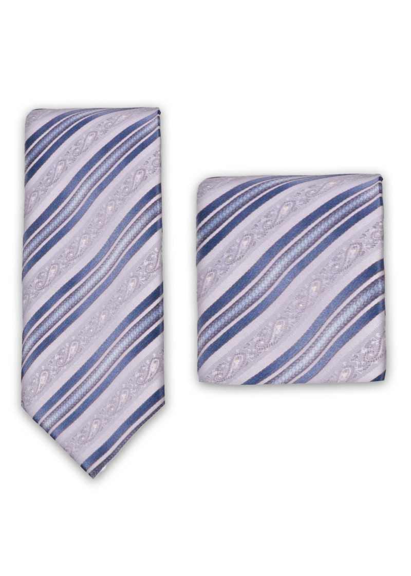 Set di cravatte con motivi floreali grigio argento