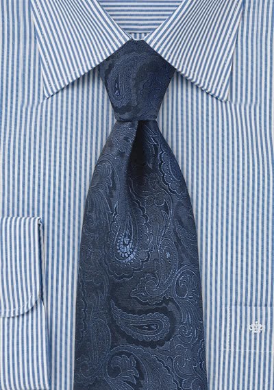 Cravatta paisley blu marino