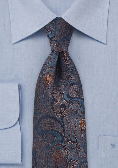 Cravatta paisley blu notte