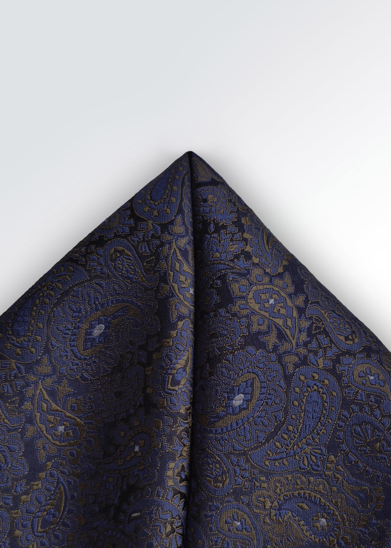Fazzoletto da taschino con motivo paisley blu