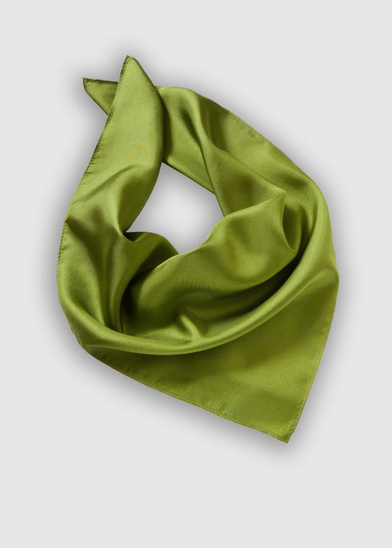 Sciarpa da donna in seta marrone verde unicolore