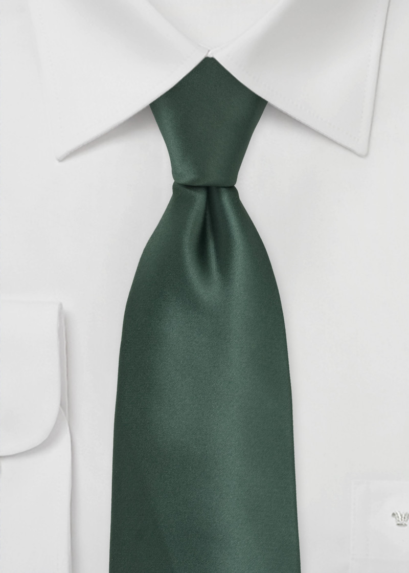 Cravatta con clip in verde scuro