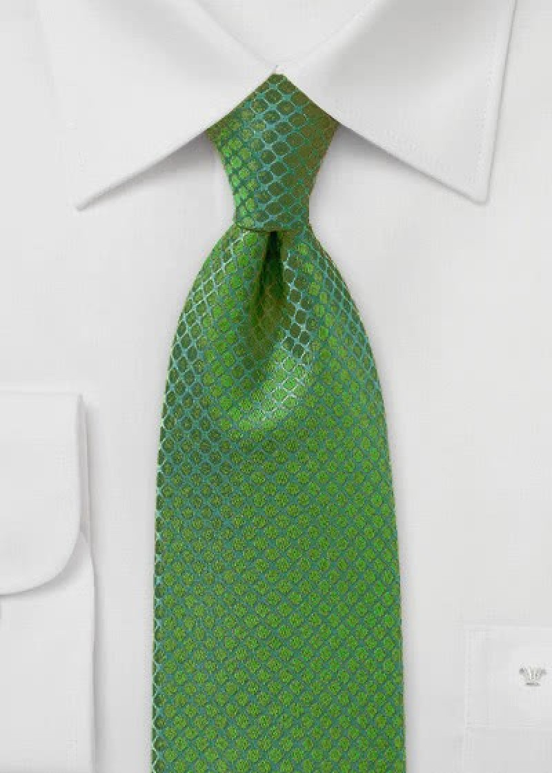 Cravatta in seta con struttura (verde / verde