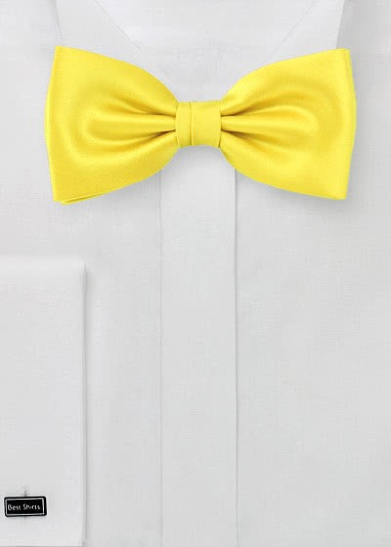 Papillon elegante in fibra sintetica giallo oro