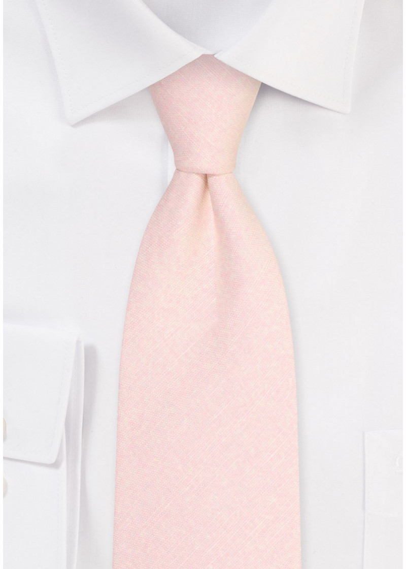 Cravatta in 100% lino (rosa/beige)