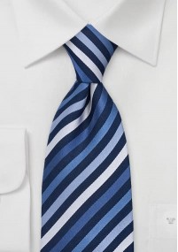 XXL-Krawatte Streifenstruktur blau silbergrau