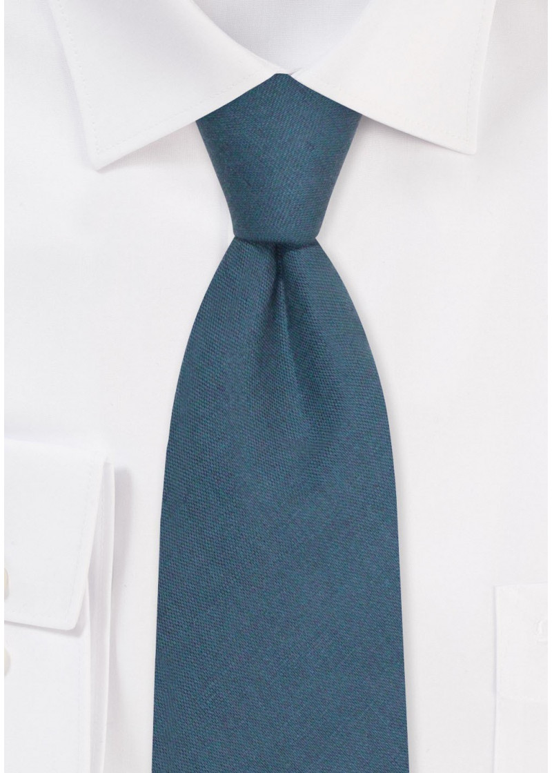 Cravatta per bambini in 100% lino (blu)