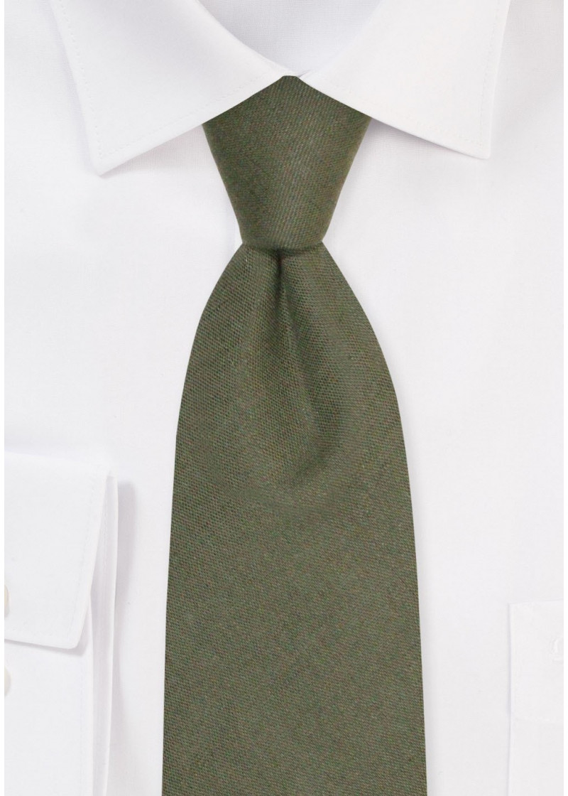 Cravatta in 100% lino (verde scuro)