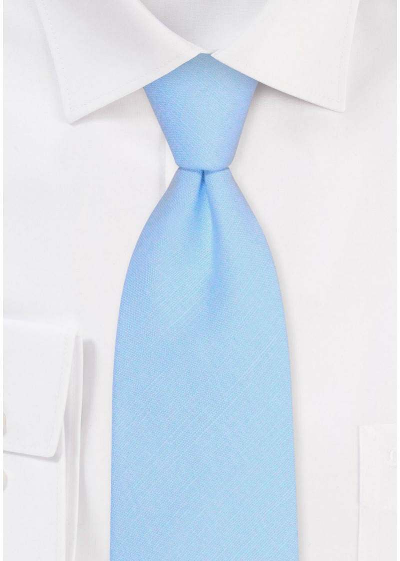 Cravatta in 100% lino (azzurro / blu)