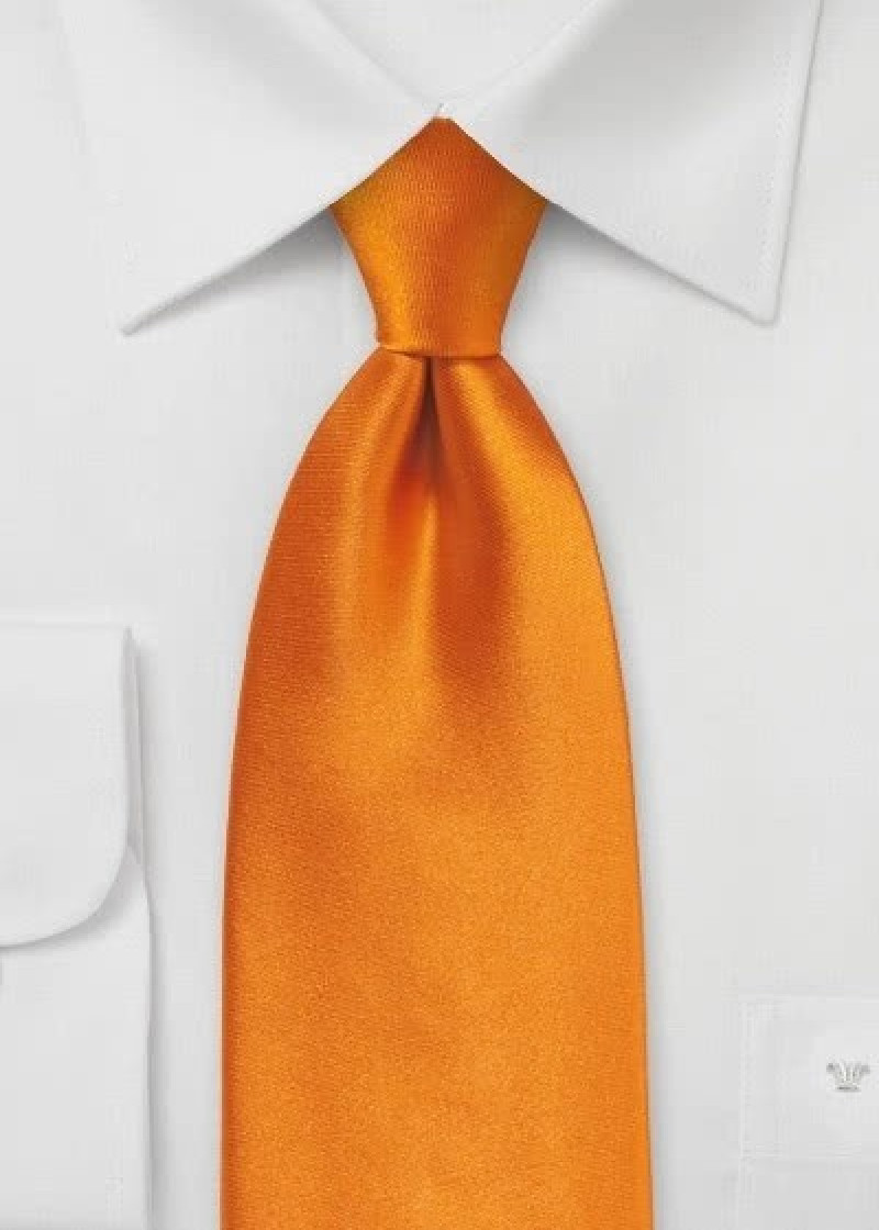 Cravatta in raso color rame-arancio