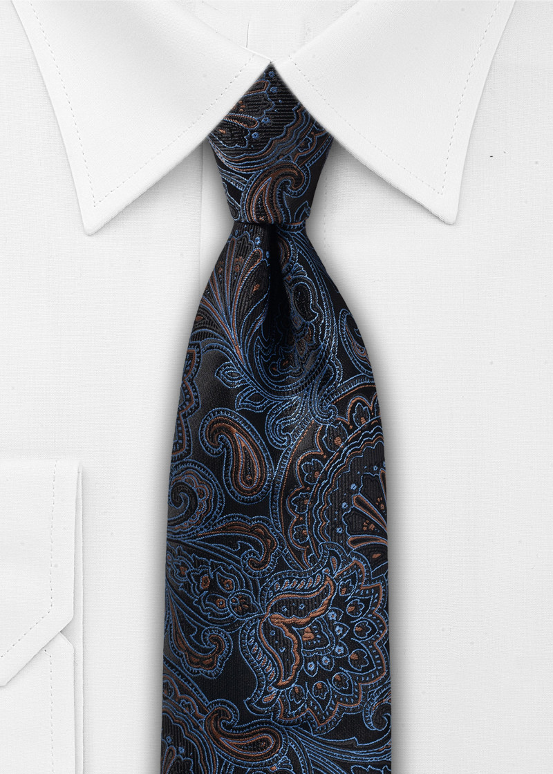 Cravatta business con motivo paisley - blu