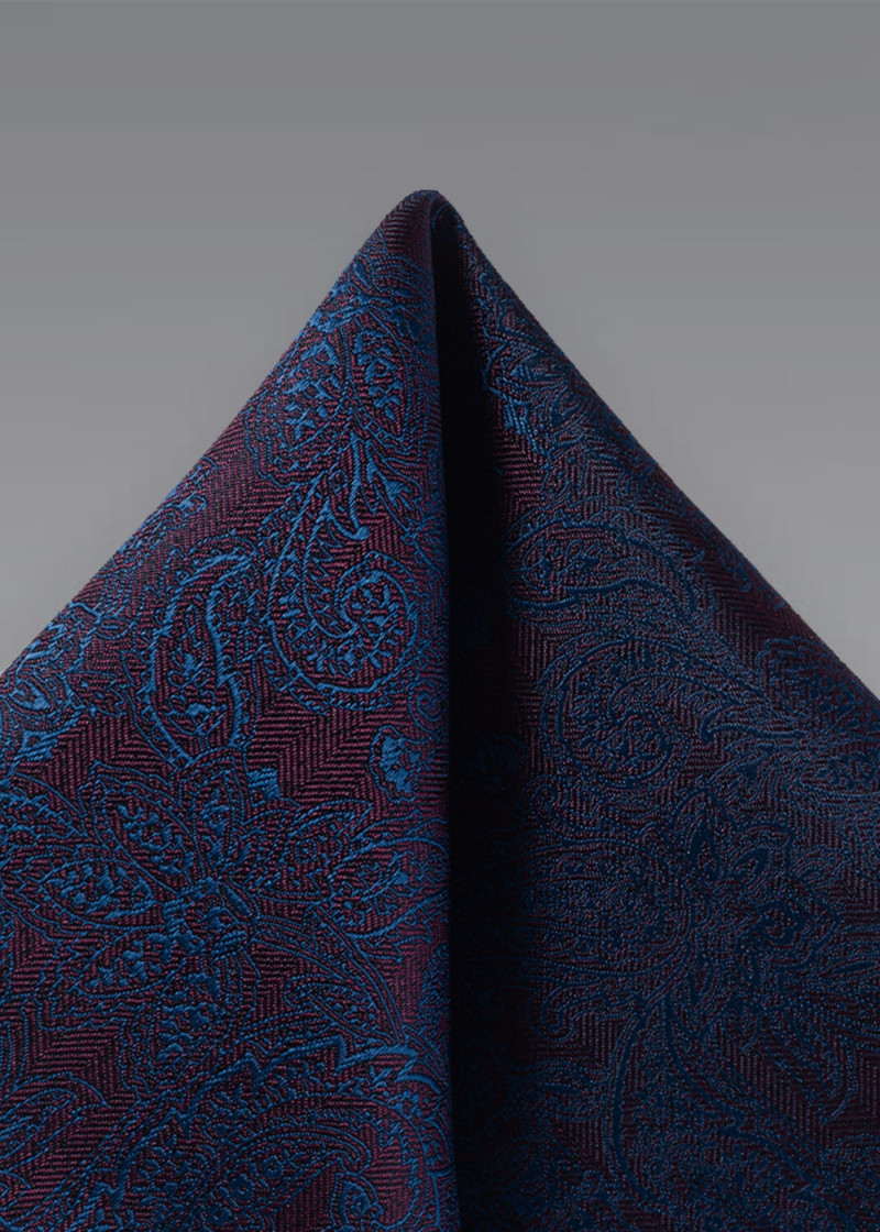 Sciarpa di seta Cavalieri - Blu bordeaux con