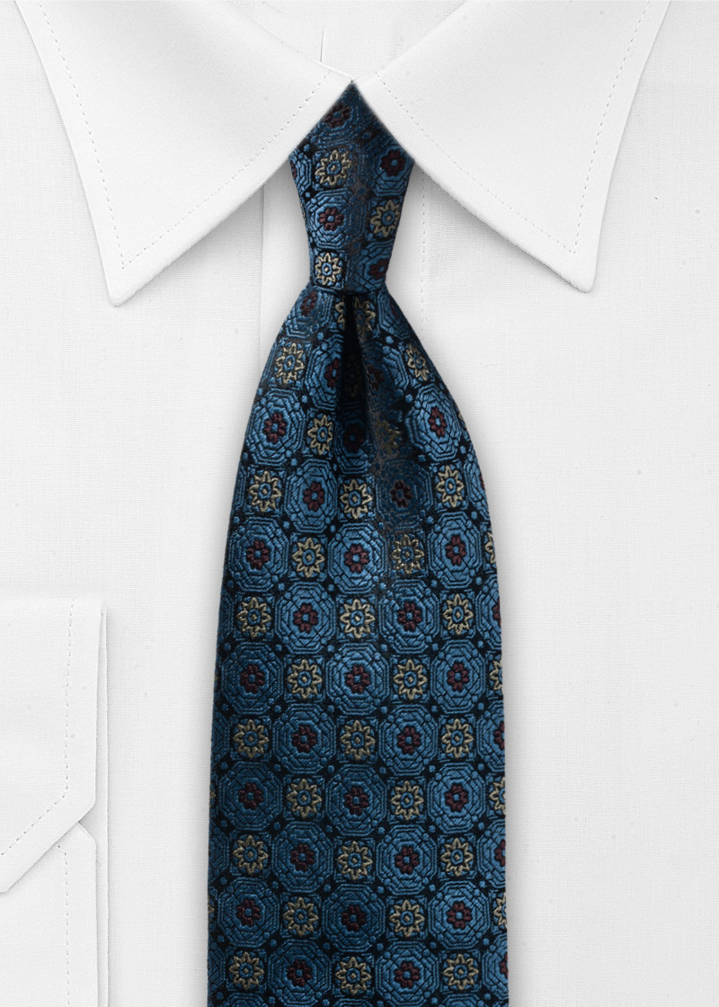 Cavalieri cravatte di seta - blu scuro marrone