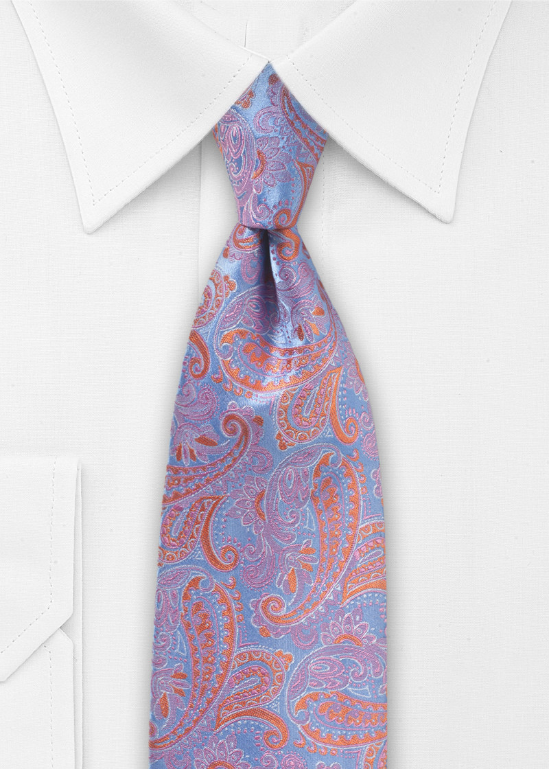 Cravatta Cavalieri in seta paisley rosa rame