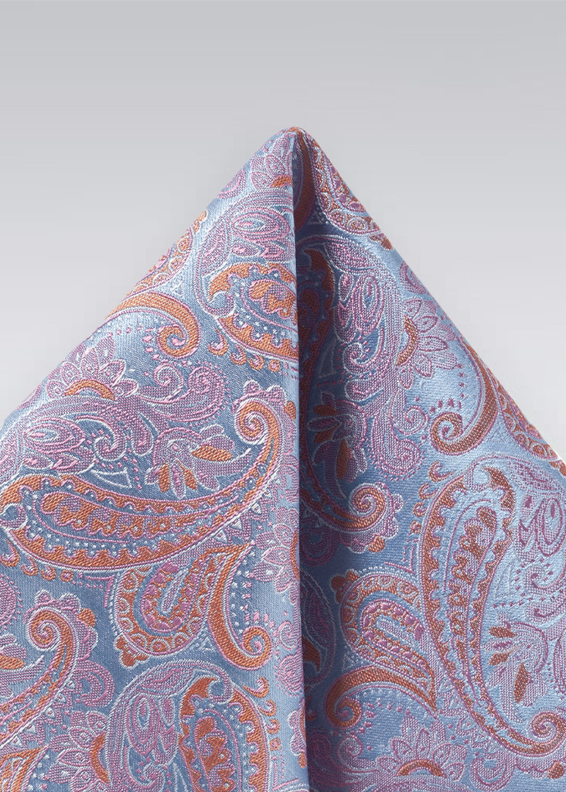 Fazzoletto paisley in seta rosa rame Cavalieri