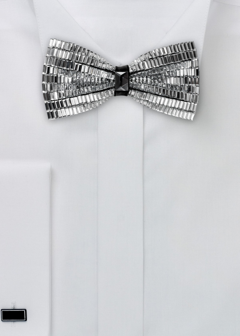 Papillon in microfibra con look a specchio da