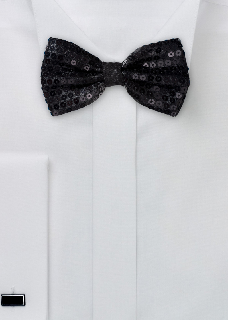 Papillon con paillettes in nero