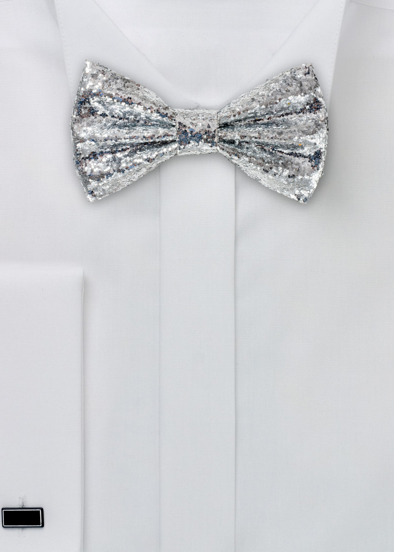 Papillon scintillante color argento