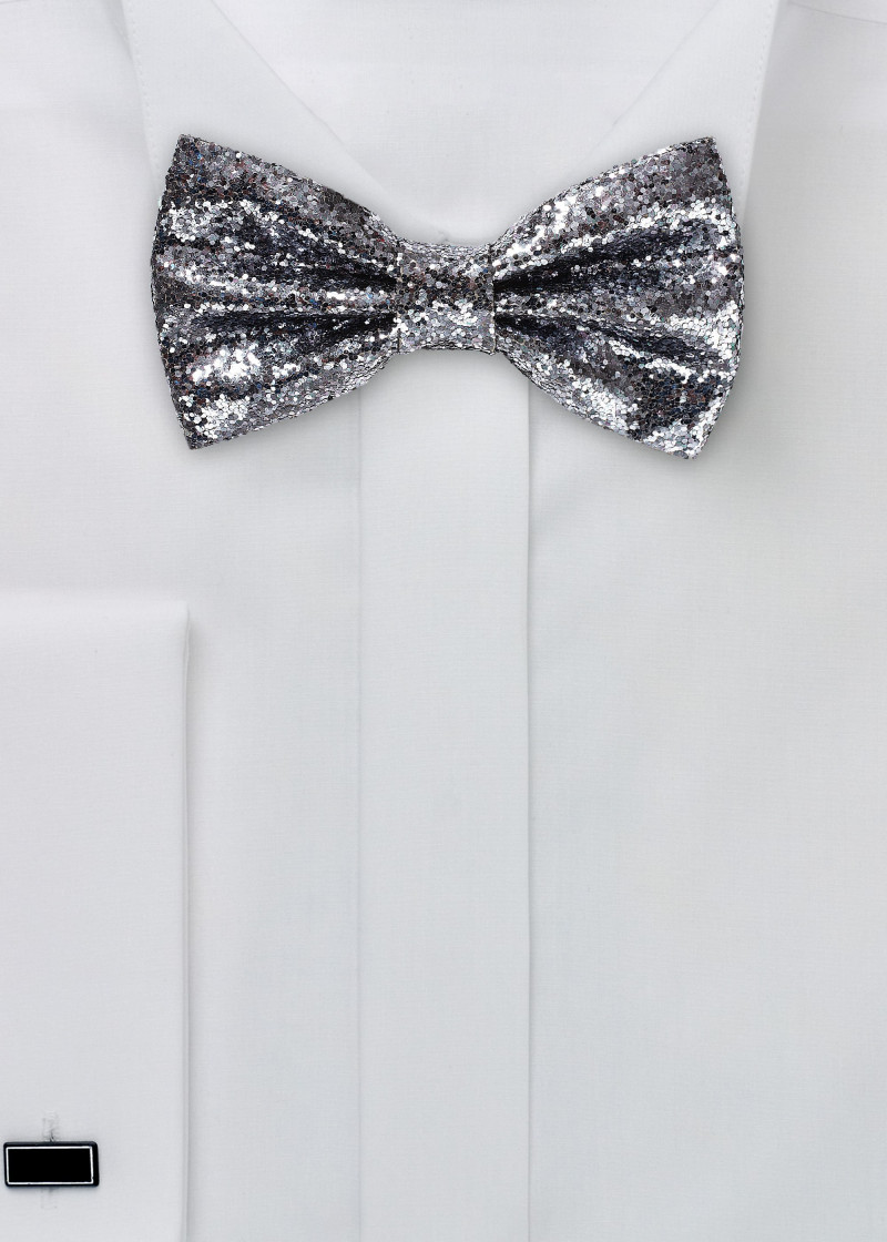 Papillon scintillante in argento scuro