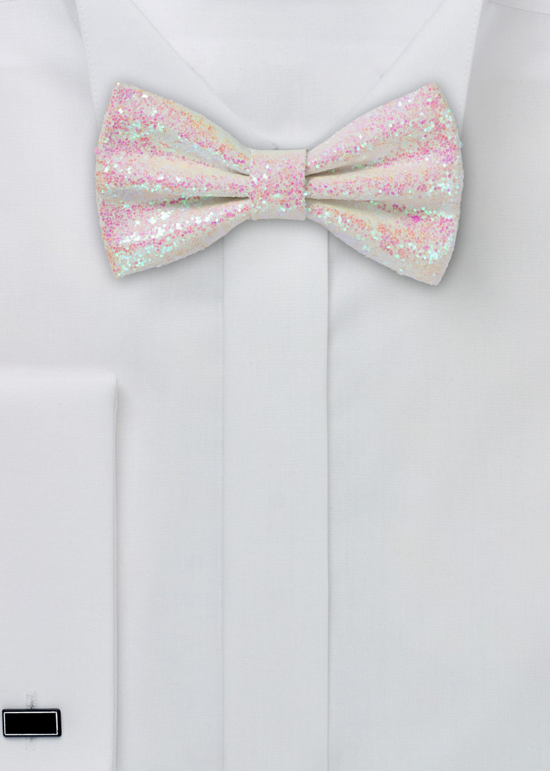 Papillon bianco e rosa scintillante