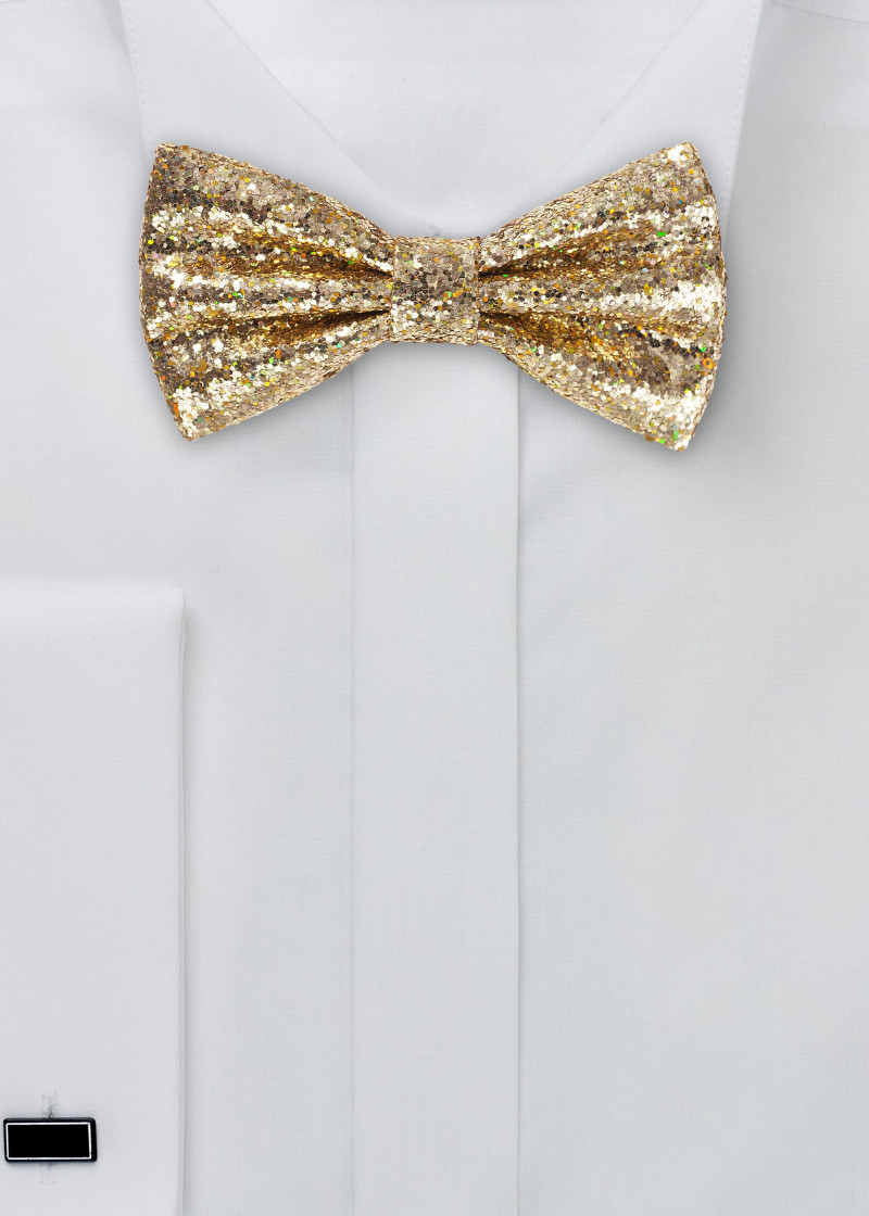 Papillon scintillante color oro champagne