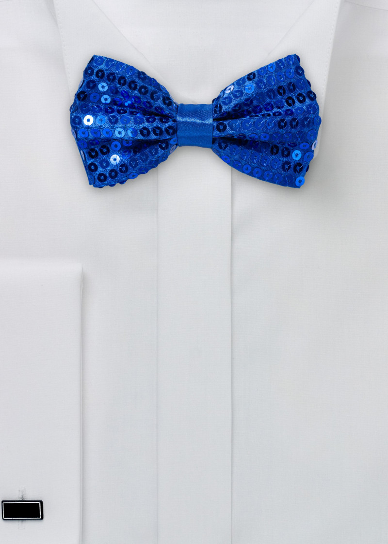 Papillon con paillettes in blu intenso