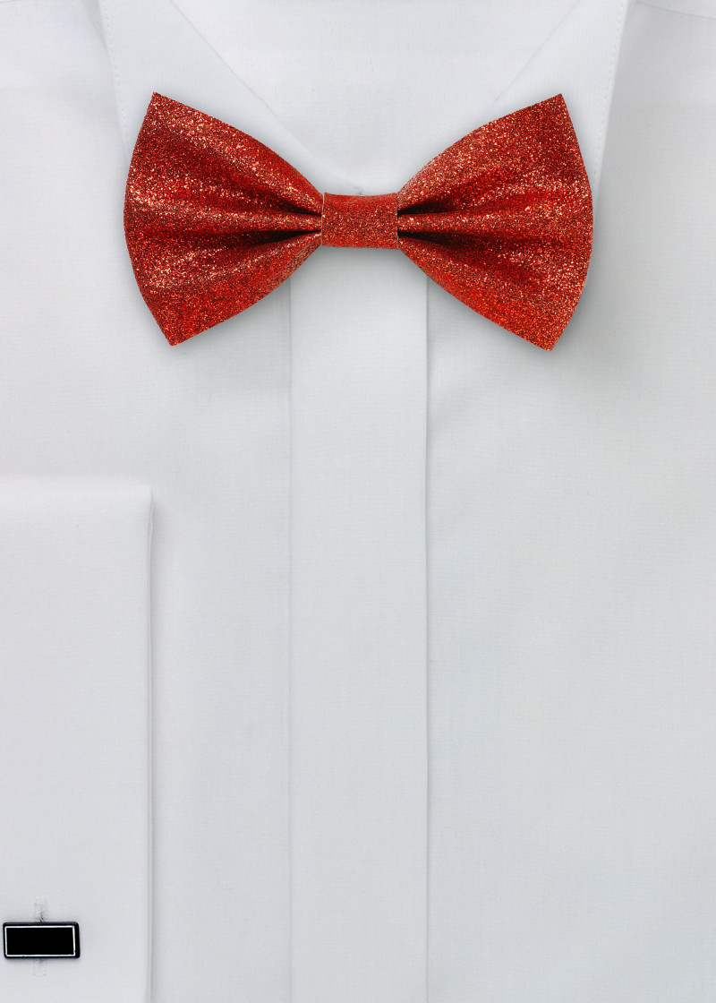 Papillon rosso scintillante in microfibra