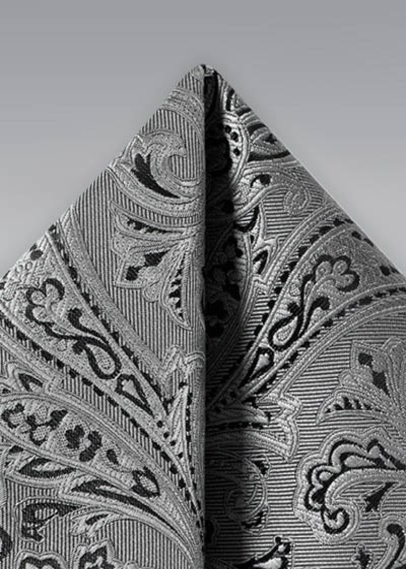 Quadretto da taschino con motivo paisley vivace