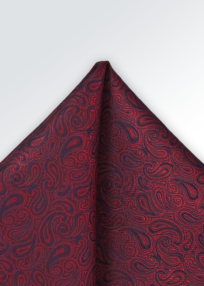 Fazzoletto taschino paisley rosso ciliegia