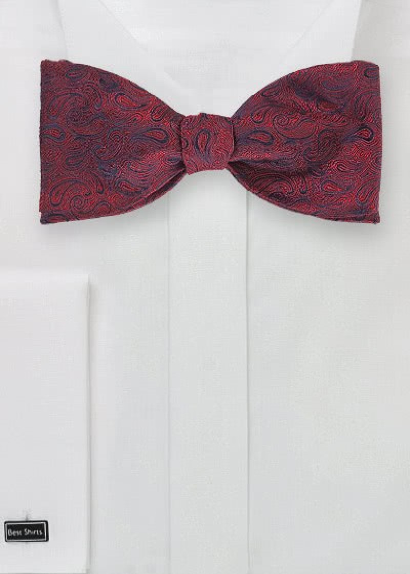 Papillon rosso ciliegia paisley