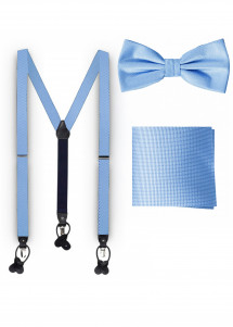Set bretelle uomo papillon sciarpa tortora