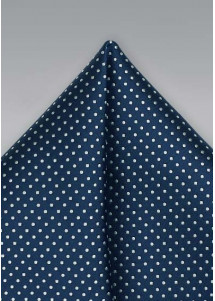 Quadro da taschino blu scuro a pois bianchi