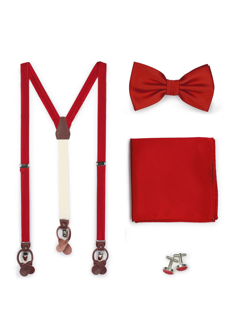 Set: bretelle, papillon da uomo, sciarpa