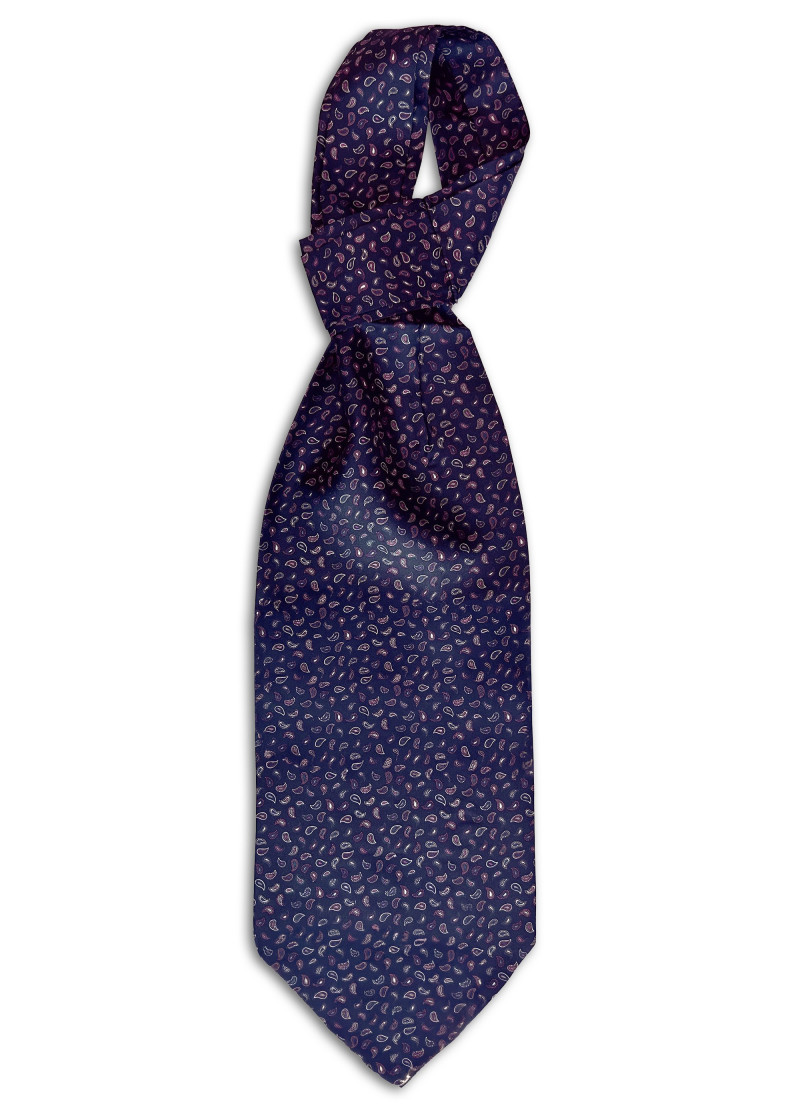 Sciarpa Ascot con motivo Paisley in blu navy