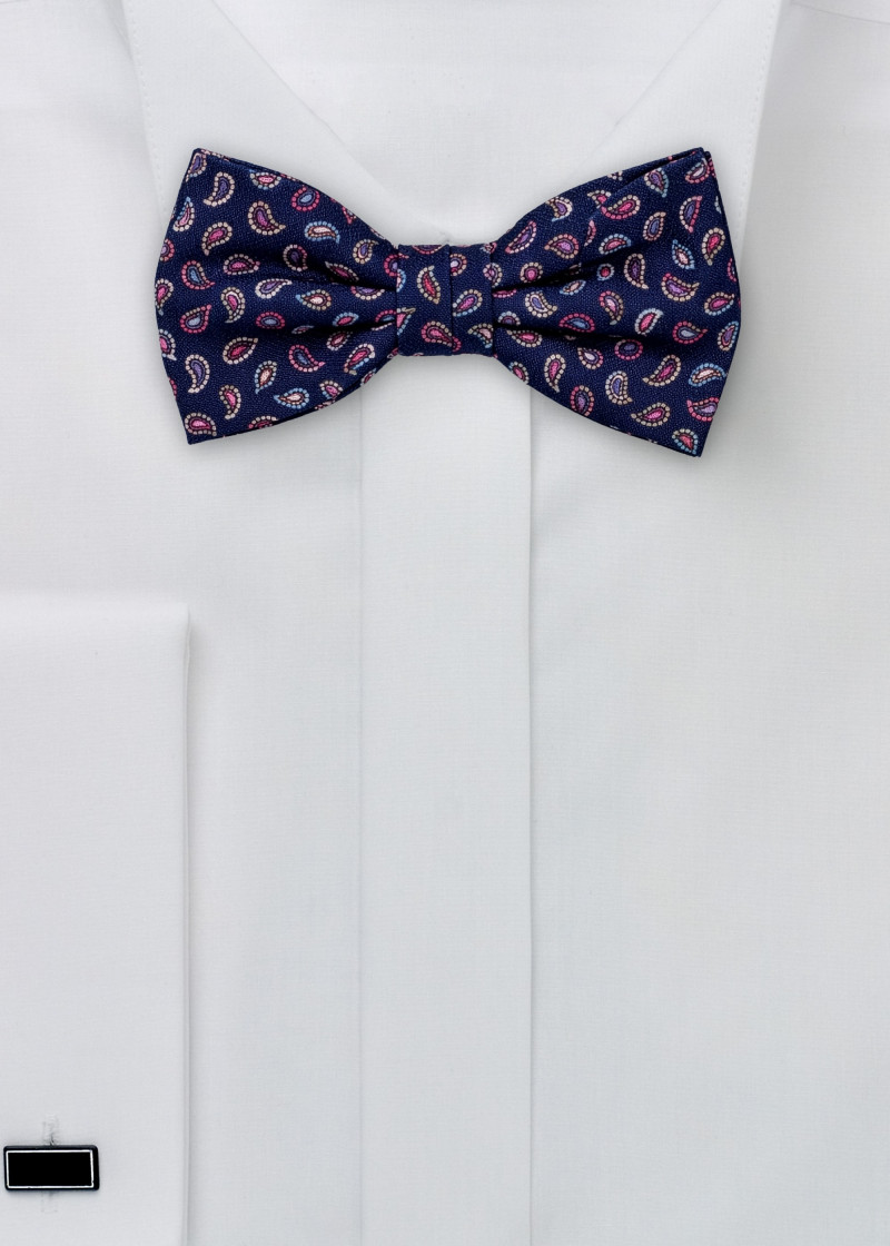Papillon da uomo Paisley blu notte