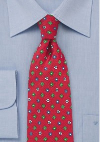 Cravatta business fiori rosso