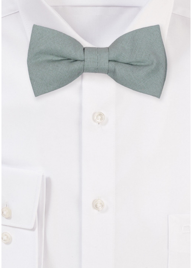 Papillon per bambini in 100% lino (grigio/verde)