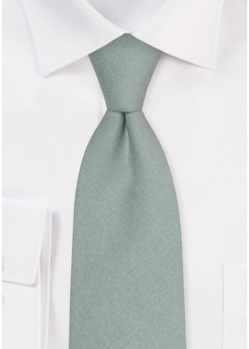 Cravatta in 100% lino (grigio-verde)