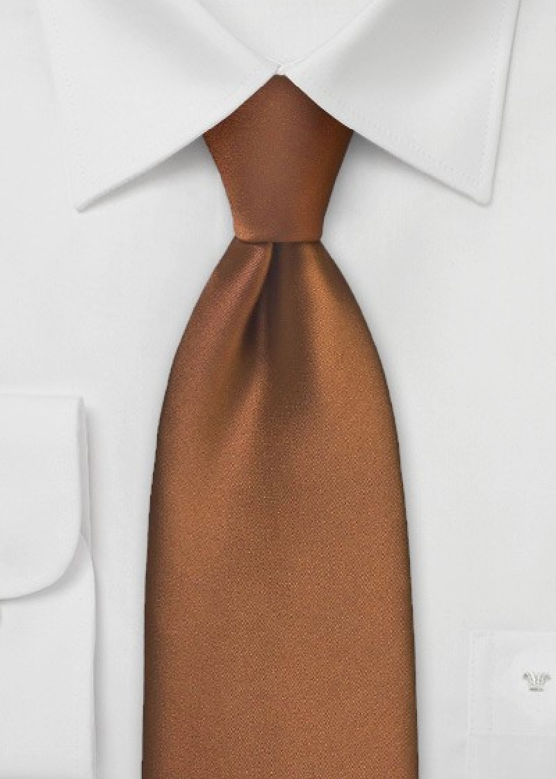 Cravatta con clip in elegante colore marrone
