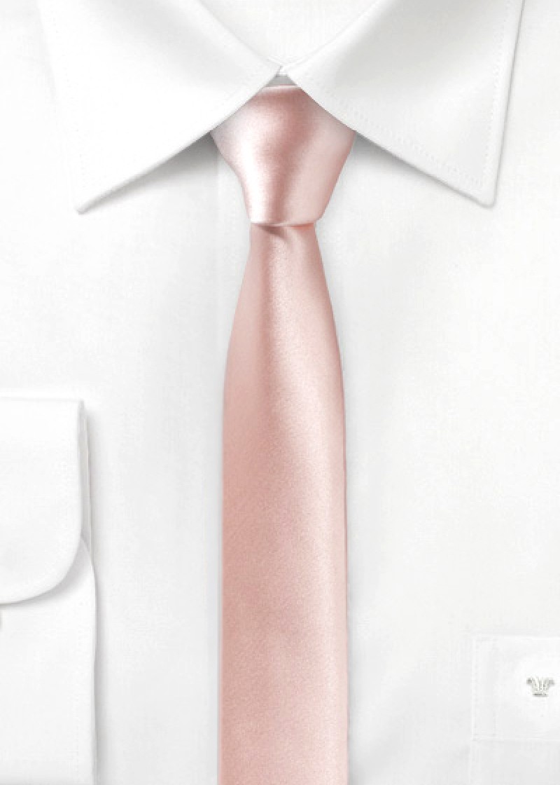 Cravatta extra stretta rosa pallido