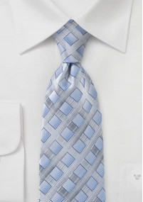 Cravatta quadrangoli blu ghiaccio