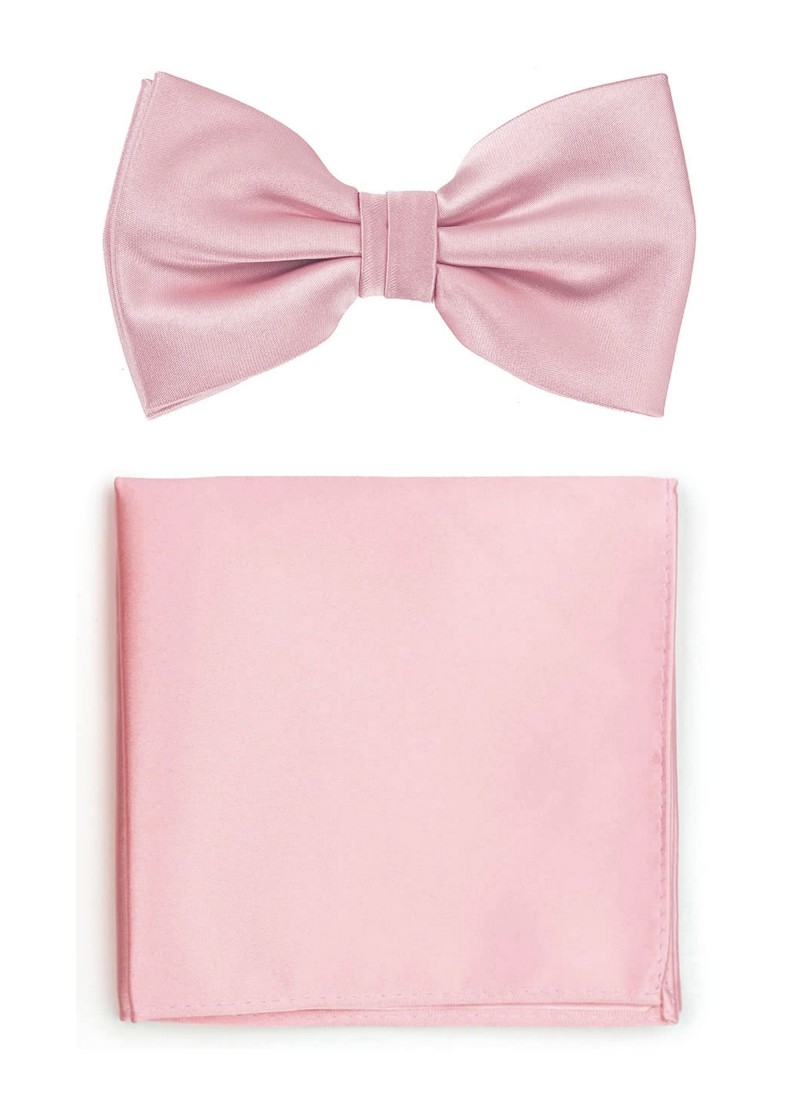 Set papillon e fazzoletto (rosa)